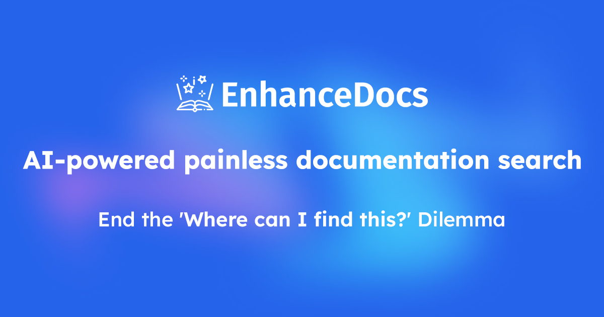 EnhanceDocs - Chat with your documentation